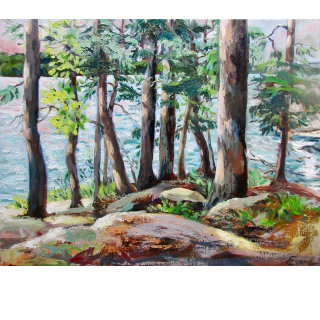 Damariscotta Sunset Through the Pines #2