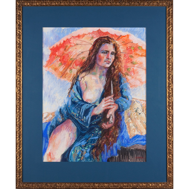 Girl in Kimono pastel