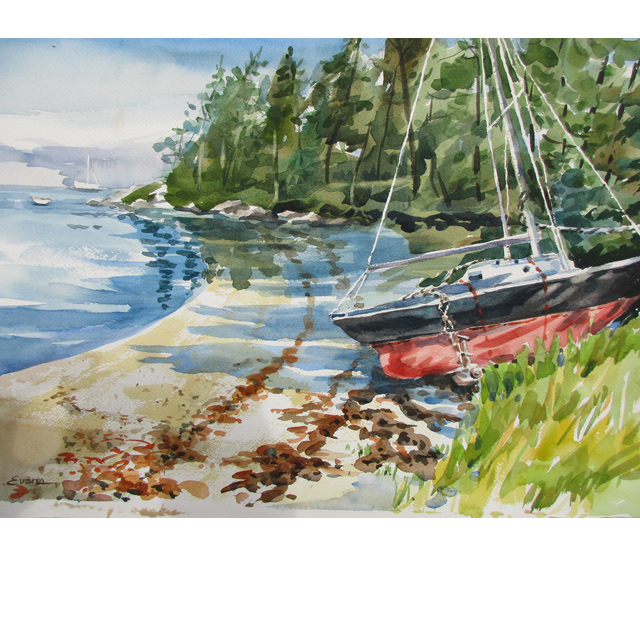 maine watercolor